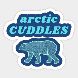 Arctic Cuddles, Sweet Polar Bear Hug Design Sticker